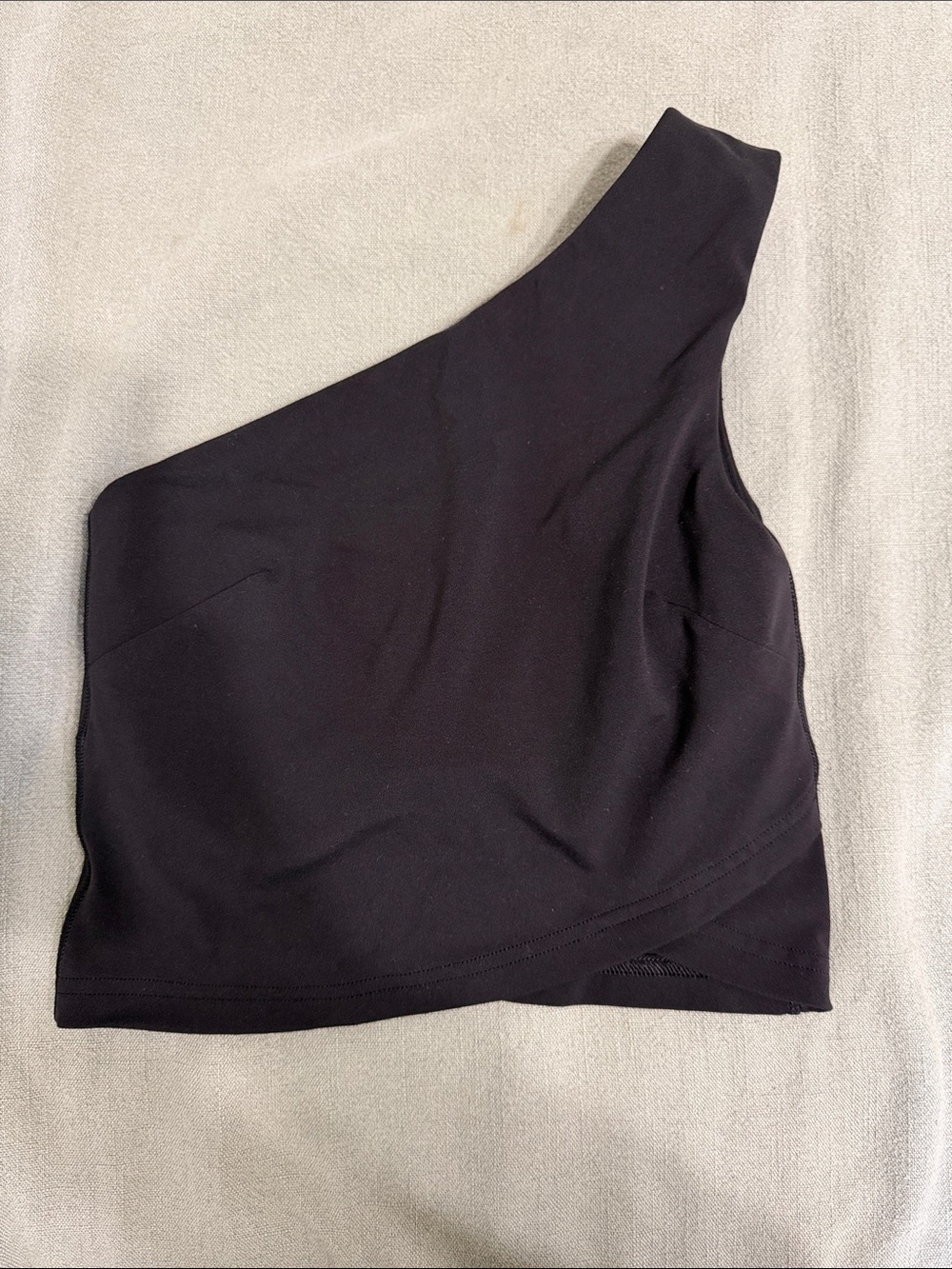 lululemon athletica One-Shoulder Black Crop Top